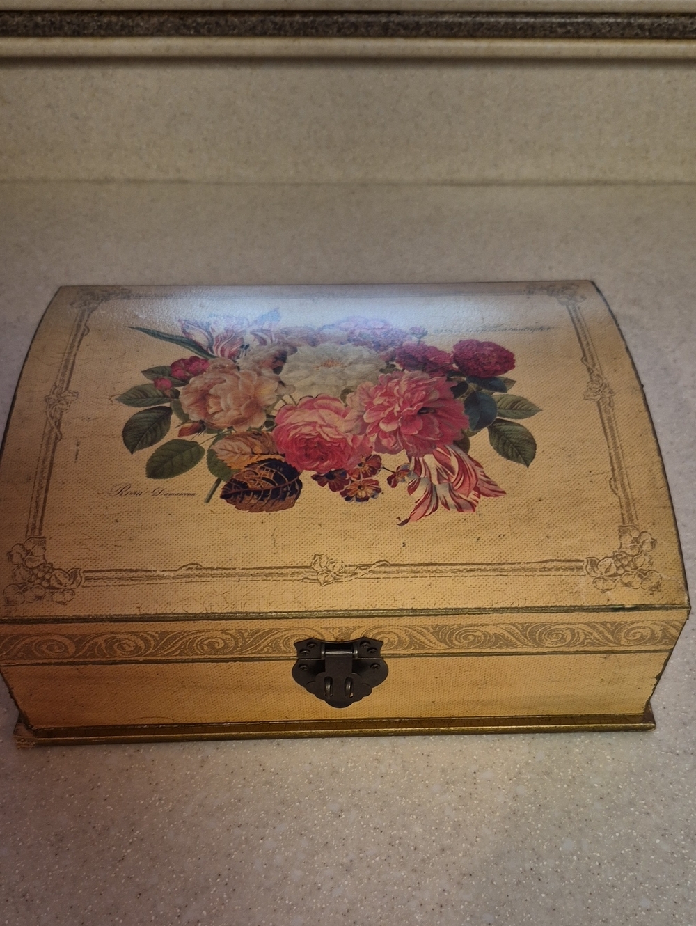 Vintage Botanical Wooden Stationery Box Set • Rose Holosericea